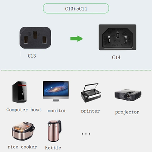 Cable de Alimentación Industrial de Cobre y PVC Negro de 30 cm con <span class=keywords><strong>Enchufe</strong></span> <span class=keywords><strong>Schuko</strong></span> Europeo a IEC320 C15, 3*0.75mm, 220V, 3 Núcleos, para Computadora, Personalizado - Product Image 3