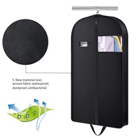 Housse de protection robuste et réutilisable en non-tissé imperméable pour robe de mariée, avec crochet de suspension, fermeture éclair centrale et fenêtre d'identification, modèle National pour mariée