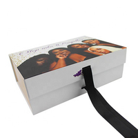 Boîte à perruques de luxe Logo personnalisé Taille Extension de cheveux Carton Emballage magnétique Boîte-cadeau pour perruque avec ruban Fermeture magnétique