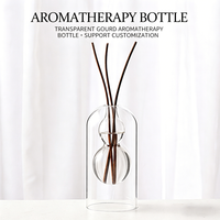 Diffuseur de parfum en verre borosilicate soufflé à la main, design géométrique, avec 3 bâtonnets en rotin, pour aromathérapie sans flamme