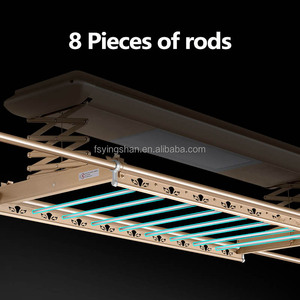 ราวตากผ้าอัตโนมัติแบบยืดหดได้ ทำจากอะลูมิเนียม พร้อมไฟ LED ได้รับการรับรองมาตรฐาน CE สำหรับใช้ในครัวเรือน แถมอะไหล่ฟรี - Product Image 3