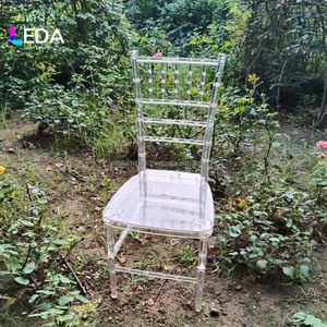 LEDA Venta caliente moda banquete de boda transparente acrílico fiesta cristal transparente Silla de boda - Product Image 3