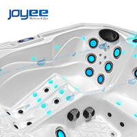 Vente flash : Bain à remous hydro-massant extérieur pour la maison, le jardin et l'hôtel, JOYEE, bain à remous autoportant en acrylique pour 5 personnes avec éclairage LED
