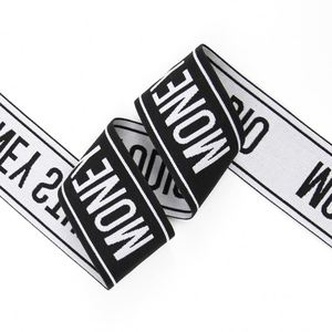 Sangle élastique en polyester avec logo de marque imprimé sur mesure pour vêtements et maillots de bain - Product Image 1