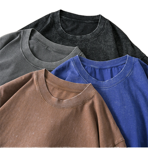 T-shirt à manches courtes rétro imprimé vintage personnalisé 100% coton grande taille décontracté tricoté vierge pour hommes femmes 260 grammes - Product Image 3