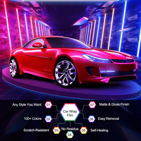 Film Vinyle PET Ultra Brillant Métallique pour Carrosserie Complète 1,52*17m, Couleurs Changeantes Rouge Cristal Violet Bleu Rose Vert
