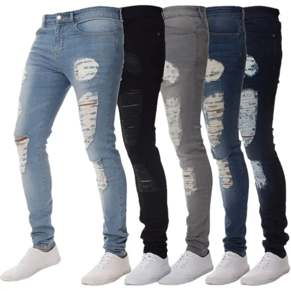 Wintress logotipo personalizado OEM ODM Blue Jeans Hombres Tamaño 32 Biker Jeans de lujo para hombre