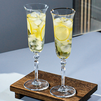 Prix de gros, gobelet en verre vintage de haute qualité pour mariage, fête, restaurant, supermarché, gobelet à champagne rouge transparent