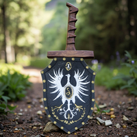 Perisai Ksatria Crest Phoenix Putih 34x51cm Busa PU Mainan Peran Anak dan Kostum Cosplay Fantasi Prop Perisai Busa PU Phoenix