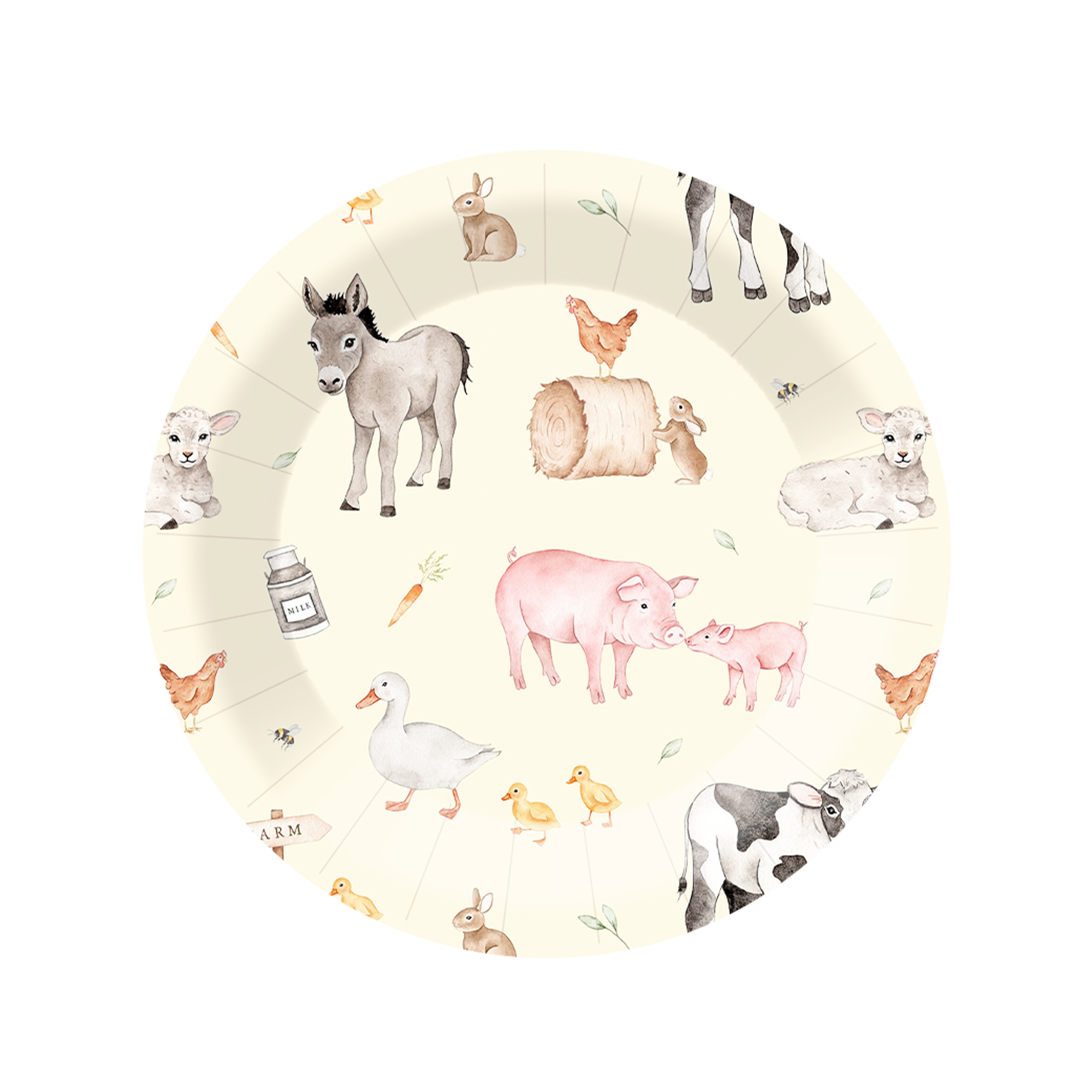 Assiettes en carton 9 pouces * 8 pièces