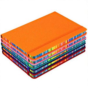 Cuaderno A5 de PU con Tapa Dura, Tema Arcoíris, Páginas con Bordes de Color, Banda Elástica, Personalizable con Logotipo Empresarial, Alta Calidad - Product Image 1