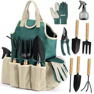Ensemble d'outils horticoles industriels, kit d'outils <span class=keywords><strong>de</strong></span> jardinage extérieur 9 pièces avec <span class=keywords><strong>ciseaux</strong></span> pour les parterres <span class=keywords><strong>de</strong></span> fleurs et les jardins potagers - Product Image 3