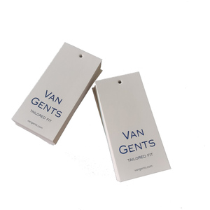 Etiqueta Colgante Personalizada al por Mayor, Diseño de Logotipo, <span class=keywords><strong>Nombre</strong></span> de Marca, Etiqueta Colgante de Papel Reciclado Blanco de Alta Calidad para Prendas - Product Image 2