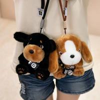 En gros, porte-clés ours en peluche mignon avec lunettes et mini-caméra, pendentif doux et moelleux pour sac à dos