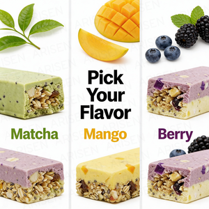 Assortiment OEM de 12 barres protéinées sucrées, riches en protéines, faibles en glucides, <span class=keywords><strong>sans</strong></span> <span class=keywords><strong>gluten</strong></span>, compatibles cétogène, collations nutritives, sac de soutien - Product Image 4