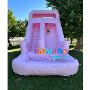 สไลด์น้ำทำจากพีวีซีสีทึบกลางแจ้งใช้ในเชิงพาณิชย์มีสไลเดอร์สูบลมได้พร้อมสระสไลด์สีน้ำเงินสำหรับเด็กทารกเหมาะสำหรับเช่างานปาร์ตี้ - Product Image 3