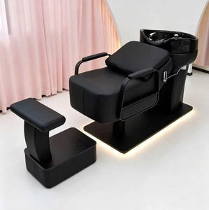 Fauteuil de lavage de luxe moderne haut de gamme pour salon de coiffure avec bac à shampoing intégré - Product Image 1