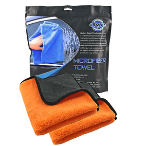 Serviette en microfibre double face pour le polissage et le séchage des voitures, ultra absorbante, sans rayures, sans peluches, en microfibre corail - Product Image 1