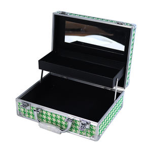 Petite <span class=keywords><strong>valise</strong></span> personnalisée organiser boîte <span class=keywords><strong>de</strong></span> <span class=keywords><strong>maquillage</strong></span> étui <span class=keywords><strong>de</strong></span> voyage <span class=keywords><strong>de</strong></span> luxe forme trousse à cosmétiques avec miroir en aluminium - Product Image 5