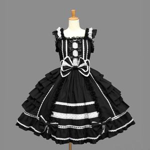 Ecowalson Lolita JSK abito usignolo e rosa Jsk abito stile gotico stile Vintage scuro vittoriano principessa abito da festa senza maniche - Product Image 2