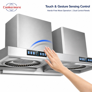Hotte de cuisine professionnelle 2000 mm double tête 2000W en acier inoxydable avec commande tactile 72m³/min Fabricant OEM ODM - Product Image 4
