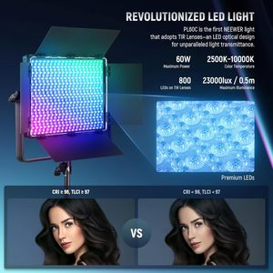 Kit d'éclairage vidéo <span class=keywords><strong>Neewer</strong></span> <span class=keywords><strong>2</strong></span> Pack Pl60c Rgb Led Panel avec supports lumineux amortis par ressort de 6,6 pieds/<span class=keywords><strong>2</strong></span> m/sac, contrôle par application/<span class=keywords><strong>2</strong></span>,4 G/DMX, 60 W - Product Image 2