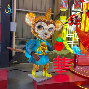 Lanterne de singe de dessin animé chinois personnalisée en usine, lanterne de festival animale réaliste pour parc à thème et place publique - Product Image 4