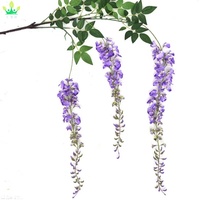 Fleurs artificielles de glycine violette en soie, longues branches pour décoration murale, plafond, maison, mariage, fête, style chinois du Nouvel An