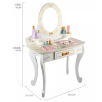 Table de maquillage pour enfants, ensembles de maquillage pour filles, kit de maquillage, jouets pour filles, table de maquillage en bois