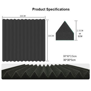Panneaux acoustiques insonorisants HENGJIU à rainures triangulaires haute densité, réduction du bruit et contrôle <span class=keywords><strong>de</strong></span> l'écho pour home cinéma - Product Image 6
