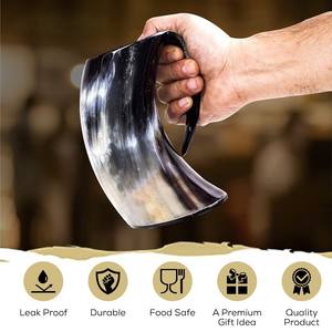 Tasse en corne polie à la main de style médiéval avec texture naturelle pour la reconstitution et le cosplay au prix de gros par CRAFT ZONE EXPORT - Product Image 5