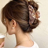 Pince à cheveux grande taille effet marbré dégradé or sable, pince requin élégante pour chignon, accessoires de mode quotidiens