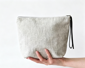 Pochette d'emballage en toile de coton biologique écologique avec cordon de serrage, en RPET recyclé naturel, lin, liège, pour maquillage, cosmétiques, parfums, shampoings - Product Image 4