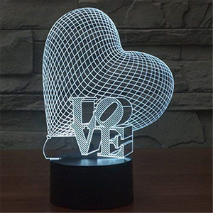 Đèn 3D Hình Trái Tim Tình Yêu Đèn Ngủ 7 Màu Thay Đổi Cho Quà Tặng Valentine - Product Image 2
