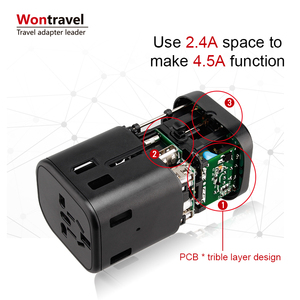 2019 adaptador de viaje Universal de 100 <span class=keywords><strong>a</strong></span> 240V convertidor de puerto de Reino Unido es nos enchufe de la UE USB tipo <span class=keywords><strong>C</strong></span>. - Product Image 5