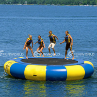 Trampoline aquatique gonflable pour lac, piscine, océan, plateforme flottante robuste avec échelle et cordes