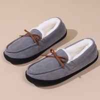 Femmes Hiver Coton Chaussures Peluche Couleur Solide Fourrure Females Feetwear Bottes de Neige Chaudes Dames Casual Plat Court Maison Chaussons