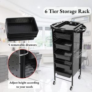 New Plastic Hair Salon <b>Trolley</b> Stainless Steel Beauty Barber Rack Hairdressing Cart for Spa Workshop Bedroom Barber Living Room - Product Image 3