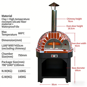 Horno de <span class=keywords><strong>Pizza</strong></span> a Gas HN QDMECH de Alta Temperatura, Hecho a Mano, con Cúpula de Mosaico, Horno Italiano <span class=keywords><strong>para</strong></span> <span class=keywords><strong>Pizza</strong></span>, Horno Comercial <span class=keywords><strong>para</strong></span> Hornear - Product Image 6