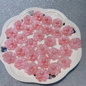 Lucciola ghiaccio sospeso attraverso doppio fiore ibisco 2.3cm gioielli fai da te fatti a mano-fiore in resina luminosa - Product Image 6