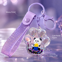Schattig cartoon sleutelhanger met olieachtige vloeistof, acryl, hangende ornament, tasdecoratie, autoaccessoire, party-favour