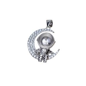 Accesorio de Plata S925 Hecho a Mano, Soporte Vacío para Perlas de 8-9 mm, Colgante de Astronauta, Serie Espacial, 4919 - Product Image 5