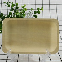 Assiette en bois rectangulaire jetable écologique à usage unique