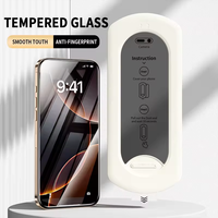 Protection d'écran en verre trempé ultra-fin anti-poussière, dureté 9H, confidentialité garantie, installation facile, étanche pour téléphone portable