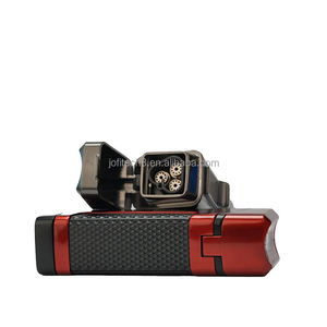 Wholesale Cigar Smoking <b>Torch</b> Lighter 3 Jets Flame Butane Gas Custom Logo Lighters Refillable Butane Gas Cigar Holder Punch - Product Image 2