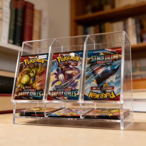 Distributeur de cartes en acrylique transparent à 3 emplacements, personnalisé en usine, design luxueux, pour organiser votre bureau, transparent, pour Pokemoned - Product Image 2