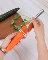 Luxe zinken legering groenteschiller met snel roestvrijstalen mes, ergonomische fruit- en aardappelschiller voor keuken, restaurant en thuisgebruik