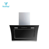 Hotte de cuisine murale latérale de 90 cm en acier inoxydable avec aspiration puissante