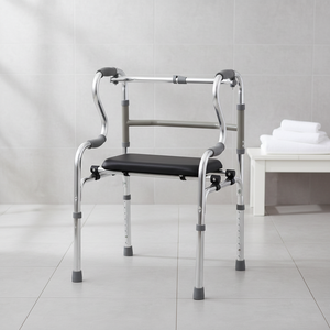 Deambulatore Pieghevole di Grado Medicale con Sedile Imbottito, Supporto Ergonomico per Mobilità Post-Operatoria e Camminata Quotidiana - Product Image 3