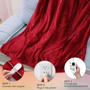 Couverture chauffante électrique en flanelle 220V - Portable et lavable en machine pour l'hiver - Product Image 3